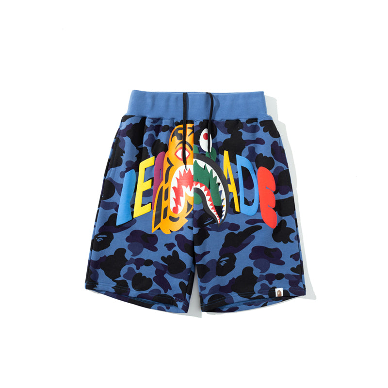 A BATHING APE® x READYMADE TIGER SHARK WIDE SWEAT SHORTS MENS