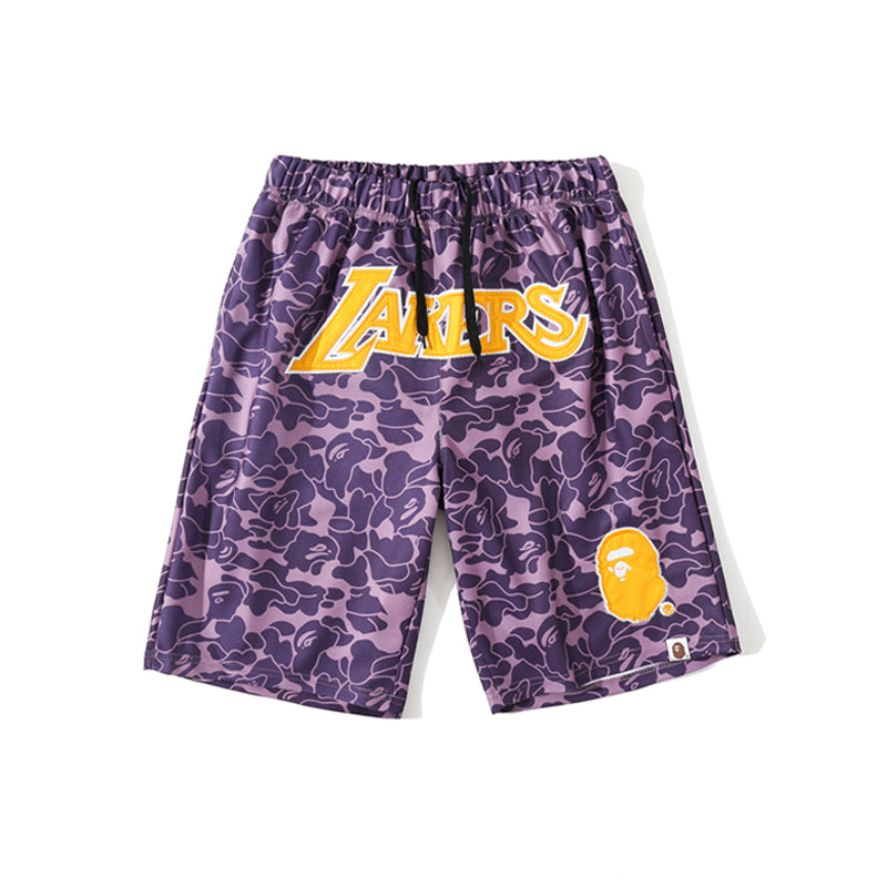 A BATHING APE® x Mitchell & Ness Lakers Shorts