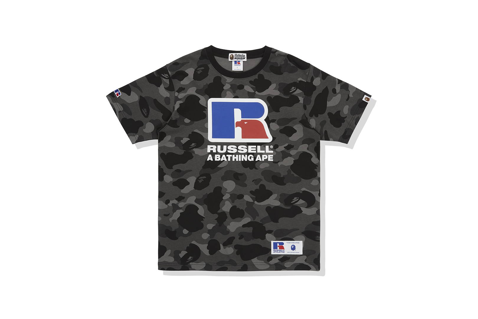 A BATHING APE® x Russell Athletics Camo TEE